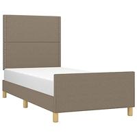 Bedframe zonder matras 90x190 cm stof taupe - thumbnail