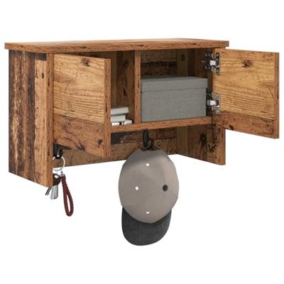 Wandgemonteerde kapstok Oud hout 50 x 20 x 30 cm Bewerkt hout