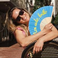 Houten waaier Fuck Off - Paars - thumbnail