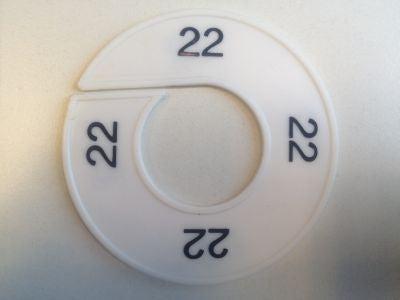 Maatring 9cm wit/zwart 22