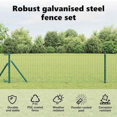 VidaXL Hek met paal groen 0,8 x 25 m staal en pvc