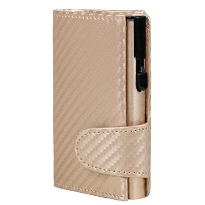 Juscha JU-963407 Pasjeshouder Clicksafe RFID Kunstleer Carbon Champ 8 Pasjes Met Opbergvak Voor Muntgeld