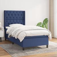 Boxspring met matras stof blauw 80x200 cm - thumbnail
