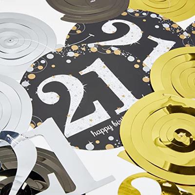 21 Jaar Hangdecoratie Swirls Goud/Zilver