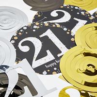 21 Jaar Hangdecoratie Swirls Goud/Zilver - thumbnail