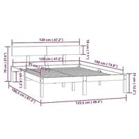 Bedframe massief hout zwart 120x190 cm - thumbnail