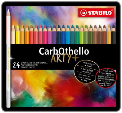 Kleurpotloden STABILO CarbOthello kalkpastel assorti blik à 24 stuks Kleurpotloden STABILO CarbOthello kalkpastel assorti blik à 24 stuks