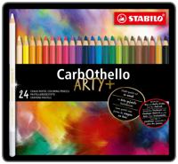 Kleurpotloden STABILO CarbOthello kalkpastel assorti blik à 24 stuks - thumbnail