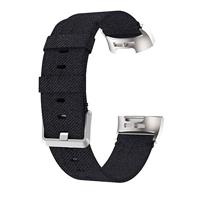 Fitbit Charge 3 & 4 nylon bandje - Zwart - thumbnail