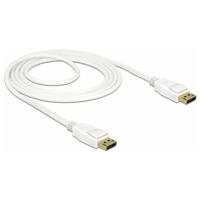 Delock 85509 DisplayPort-kabel DisplayPort Aansluitkabel DisplayPort-stekker 1.5 m Wit Vergulde steekcontacten, Verdraaid, Afgeschermd (drievoudig), 4K UHD - thumbnail