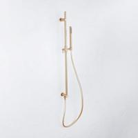 Fortifura Calvi Glijstangset - geïntegreerde wandaansluitbocht - doucheslang metaal- staaf handdouche - Geborsteld Messing PVD (Goud) SW1111531//SW706208//SW720570 - thumbnail