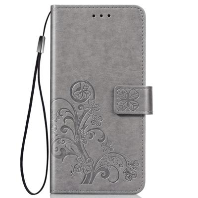 Vier blad clasp reliëf Buckle mobiele telefoon bescherming lederen draagtas met Lanyard & Card slot & portemonnee & beugel functie voor Xiaomi CC9e (