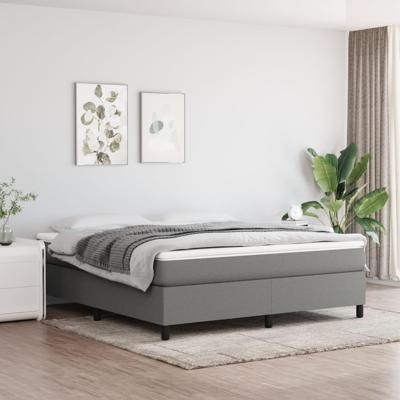 Boxspring met matras stof donkergrijs 180x200 cm