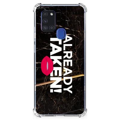 Samsung Galaxy A21s Telefoonhoesje met tekst Already Taken Black Samsung Galaxy A21s Telefoonhoesje met tekst Already Taken Black