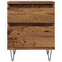 Nachtkastjes 2 st 40x35x50 cm bewerkt hout oud houtkleurig - thumbnail