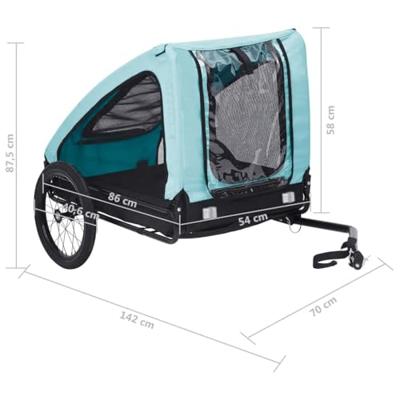 Hondenfietstrailer blauw en zwart - thumbnail