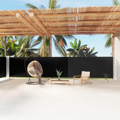 Tuinscherm uittrekbaar 160x1200 cm zwart Tuinscherm uittrekbaar 160x1200 cm zwart