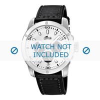Lotus horlogeband 15811 / 15688/3 Leder Zwart 23mm + grijs stiksel - thumbnail