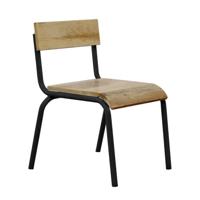 Originele stoel hout-metaal zwart (set van 2) - thumbnail