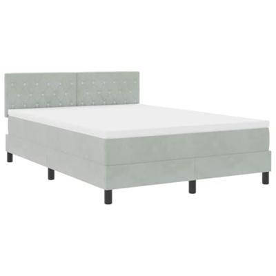Boxspringbed met Matras met matras Lichtgrijs 140 x 190 cm Stof