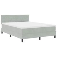 Boxspringbed met Matras met matras Lichtgrijs 140 x 190 cm Stof - thumbnail