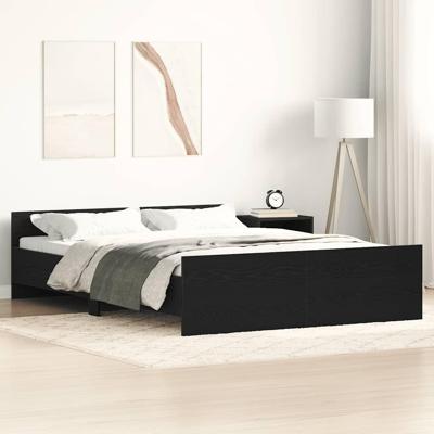 Bedframe zonder matras 140x200 cm bewerkt hout zwart eikenkleur