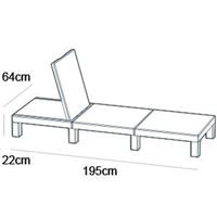 Daytona sunlounger cappucino - thumbnail