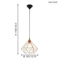 Eglo HanglampTarbes 32cm koper - 94194 - thumbnail