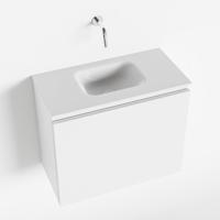 MONDIAZ OLAN 60cm toiletmeubel talc. LEX wastafel talc midden geen kraangat - thumbnail