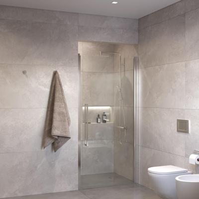 Sanivo Suno Nisdeur draaideur 80 cm Chroom Helder Glas 8 mm Nano