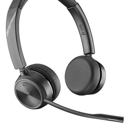 HP Poly Savi 7220 Stereo DECT On Ear headset DECT Stereo Zwart Volumeregeling, Microfoon uitschakelbaar (mute) Computer