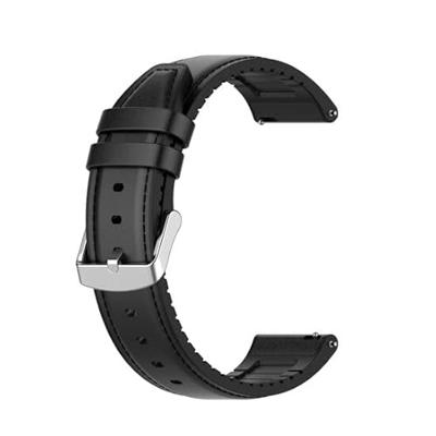 Garmin Venu 2 & 3 - leer + siliconen bandje - Zwart