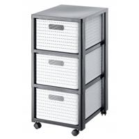 Rotho Country Design Ladekast met Wielen 3x18L Wit - thumbnail