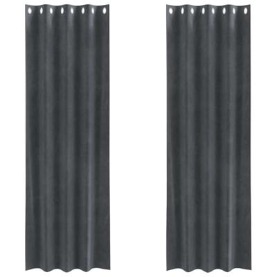 VidaXL Verduisterende gordijnen 2 pcs lichtgrijs 140 x 260 cm fluweel