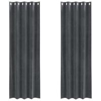 VidaXL Verduisterende gordijnen 2 pcs lichtgrijs 140 x 245 cm fluweel - thumbnail