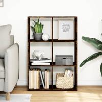 Kamerscherm / boekenkast 69,5x29x103,5 cm hout gerookt eiken - thumbnail