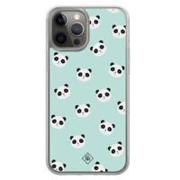 iPhone 12 (Pro) hybride hoesje - Panda print - thumbnail