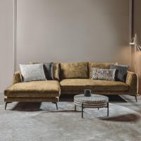 Tower Living 2,5-zits Loungebank 'Nottingham' Velvet, Links, kleur Mosterdgeel - thumbnail