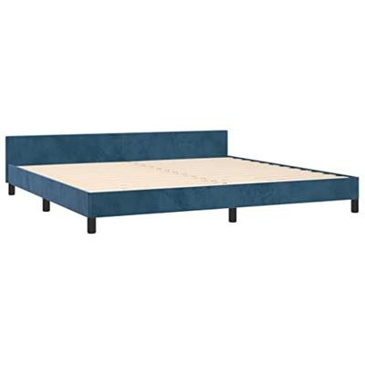 Bedframe zonder matras 200x200 cm fluweel donkerblauw