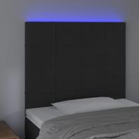 Hoofdbord LED 80x5x118/128 cm fluweel zwart - thumbnail