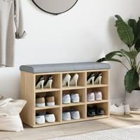 Schoenenbank 82x32x50 cm bewerkt hout sonoma eikenkleurig - thumbnail