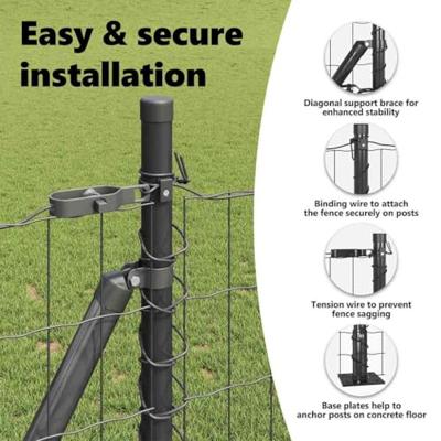 VidaXL Hek met paal grijs 1,2 x 10 m staal en pvc