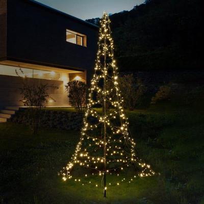 Vlaggenmast kerstboom 300cm - warmwit - 480 leds