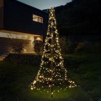 Vlaggenmast kerstboom 300cm - warmwit - 480 leds - thumbnail