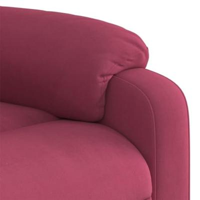 Fauteuil verstelbaar fluweel wijnrood