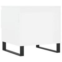 Salontafels 2 st 50x46x50 cm bewerkt hout hoogglans wit - thumbnail