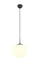 Trio Ovale hanglampFomento Ø 30cm - zwart met wit glas - 363100132 - thumbnail
