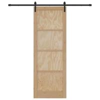 Schuifdeur met beslag 83x232 cm massief grenenhout - thumbnail