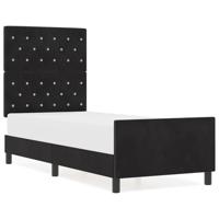 Bedframe met hoofdeinde Zwart 80 x 200 cm Fluweel - thumbnail