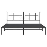 Bedframe met hoofdbord metaal zwart 183x213 cm - thumbnail